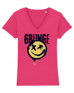 Grunge Music Smiley Tricou mânecă scurtă guler V Damă Evoker