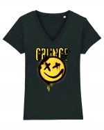 Grunge Music Smiley Tricou mânecă scurtă guler V Damă Evoker