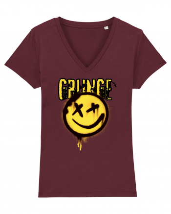 Grunge Music Smiley Burgundy