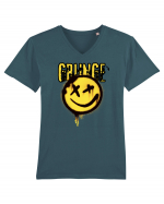 Grunge Music Smiley Tricou mânecă scurtă guler V Bărbat Presenter