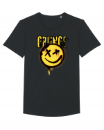 Grunge Music Smiley Tricou mânecă scurtă guler larg Bărbat Skater