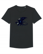 Galaxy Dragon Tricou mânecă scurtă guler larg Bărbat Skater