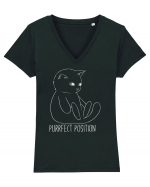 Purrfect Position Tricou mânecă scurtă guler V Damă Evoker