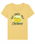 Go into my chickens Tricou mânecă scurtă guler larg fitted Damă Expresser