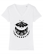 Mystic Moth Black Tricou mânecă scurtă guler V Damă Evoker