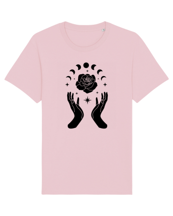 Mystic Moon Phases Black Cotton Pink