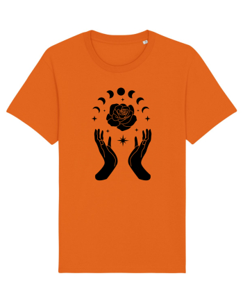 Mystic Moon Phases Black Bright Orange