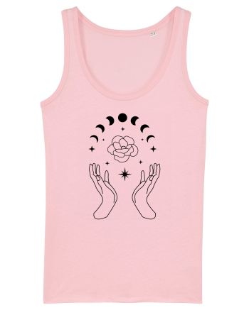 Mystic Moon Phases Hands Cotton Pink