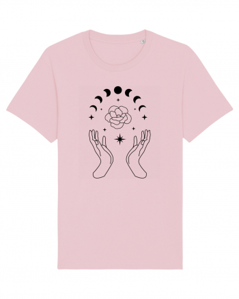 Mystic Moon Phases Hands Cotton Pink