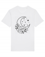 Mystic Moon Flowers Tricou mânecă scurtă Unisex Rocker