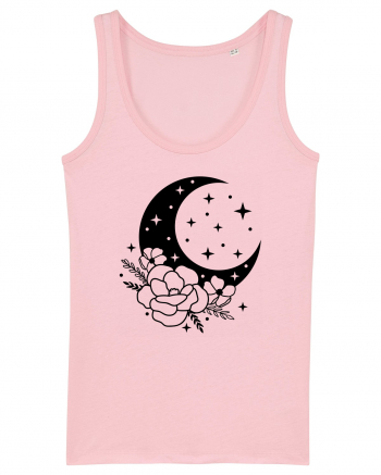 Mystic Moon Flowers bw Cotton Pink