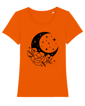 Mystic Moon Flowers bw Bright Orange