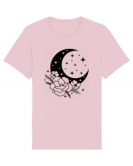 Mystic Moon Flowers bw Tricou mânecă scurtă Unisex Rocker