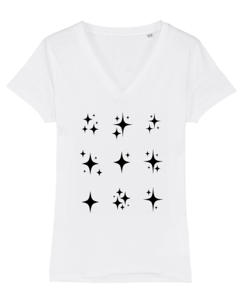 Stars Sparkle black White