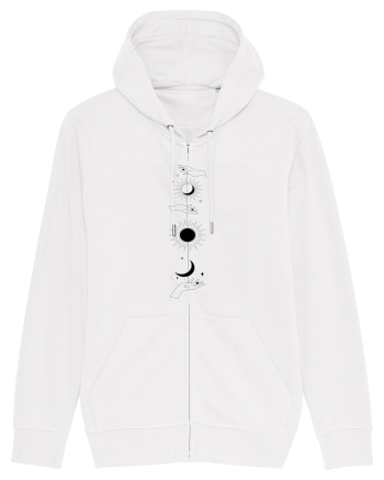 Woman Hand Moon Sun White