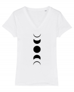 Moon Phases Tricou mânecă scurtă guler V Damă Evoker