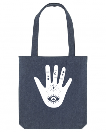 Esoteric Hand with Eye white Midnight Blue
