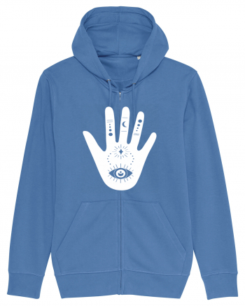 Esoteric Hand with Eye white Bright Blue
