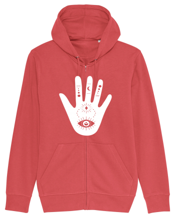Esoteric Hand with Eye white Carmine Red