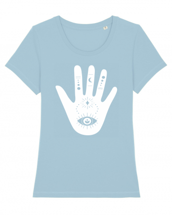 Esoteric Hand with Eye white Sky Blue