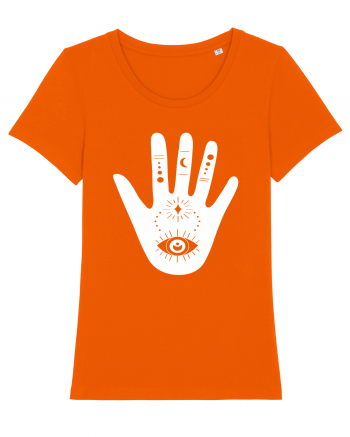 Esoteric Hand with Eye white Bright Orange