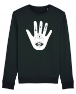 Esoteric Hand with Eye white Bluză mânecă lungă Unisex Rise