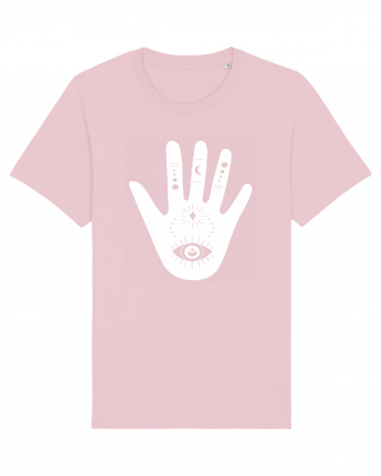 Esoteric Hand with Eye white Cotton Pink