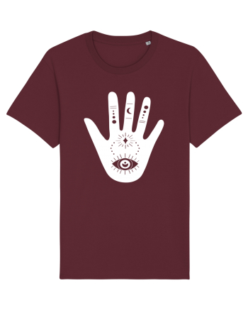 Esoteric Hand with Eye white Burgundy