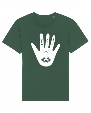 Esoteric Hand with Eye white Bottle Green