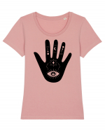 Esoteric Hand with Eye Black Tricou mânecă scurtă guler larg fitted Damă Expresser