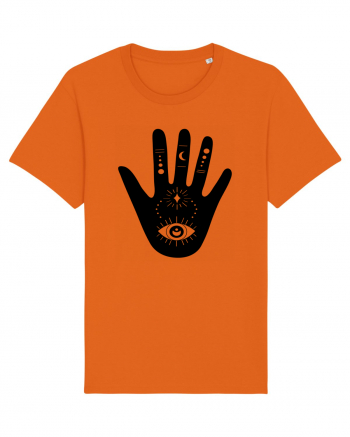 Esoteric Hand with Eye Black Bright Orange