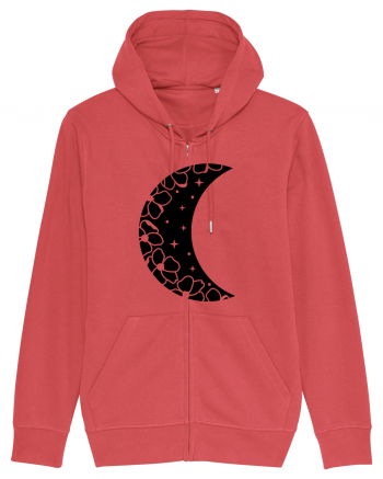 Moon With Flowers black Carmine Red