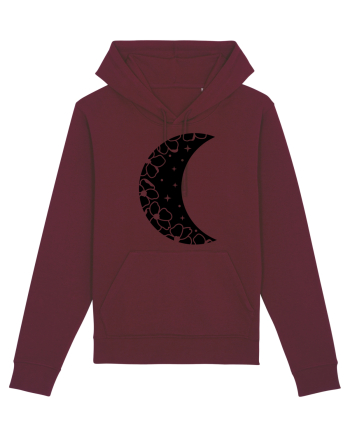 Moon With Flowers black Burgundy