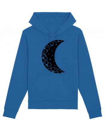 Moon With Flowers black Royal Blue