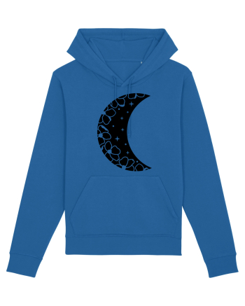 Moon With Flowers black Royal Blue