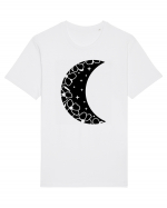 Moon With Flowers black Tricou mânecă scurtă Unisex Rocker