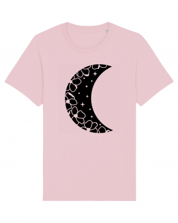 Moon With Flowers black Cotton Pink