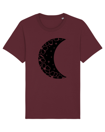 Moon With Flowers black Burgundy
