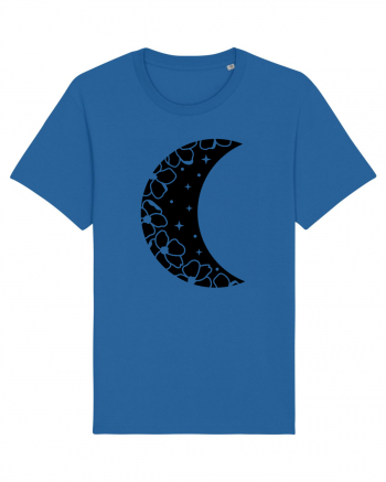 Moon With Flowers black Royal Blue