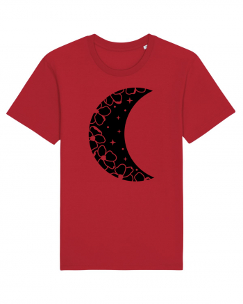 Moon With Flowers black Red