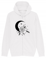 Celestial Moon Flower Black Hanorac cu fermoar Unisex Connector