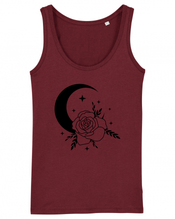 Celestial Moon Flower Black Burgundy