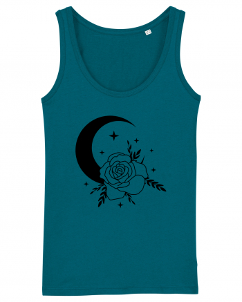 Celestial Moon Flower Black Ocean Depth