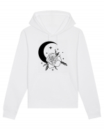 Celestial Moon Flower Black Hanorac Unisex Drummer