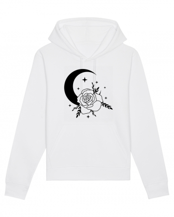 Celestial Moon Flower Black White