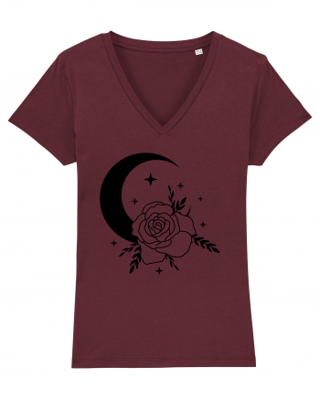 Celestial Moon Flower Black Burgundy