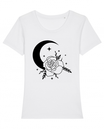 Celestial Moon Flower Black White