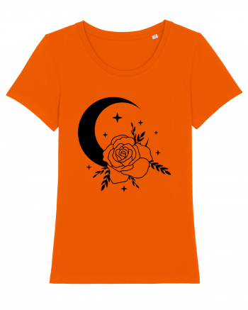 Celestial Moon Flower Black Bright Orange