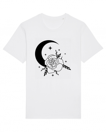 Celestial Moon Flower Black White