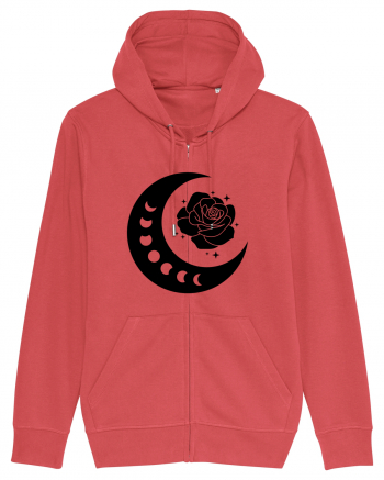 Celestial Moon Phases Flowers Black Carmine Red